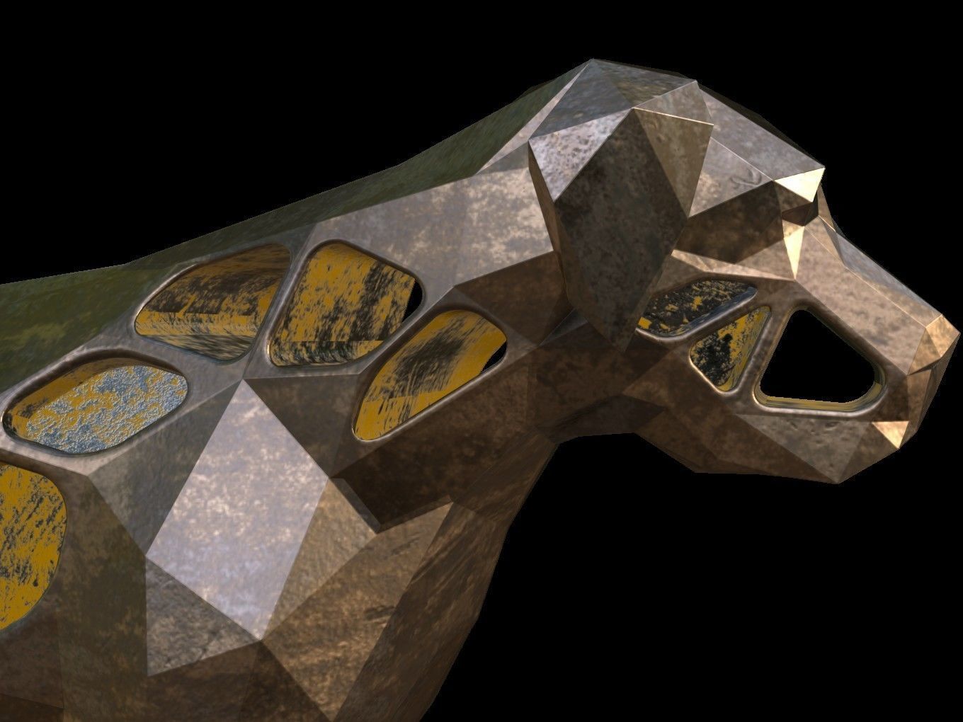 Steampunk English Mastiff Low-poly 3D model_11