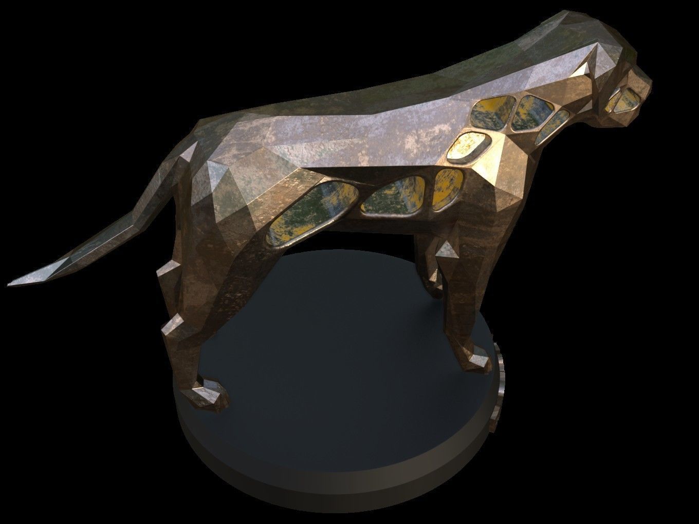 Steampunk English Mastiff Low-poly 3D model_5