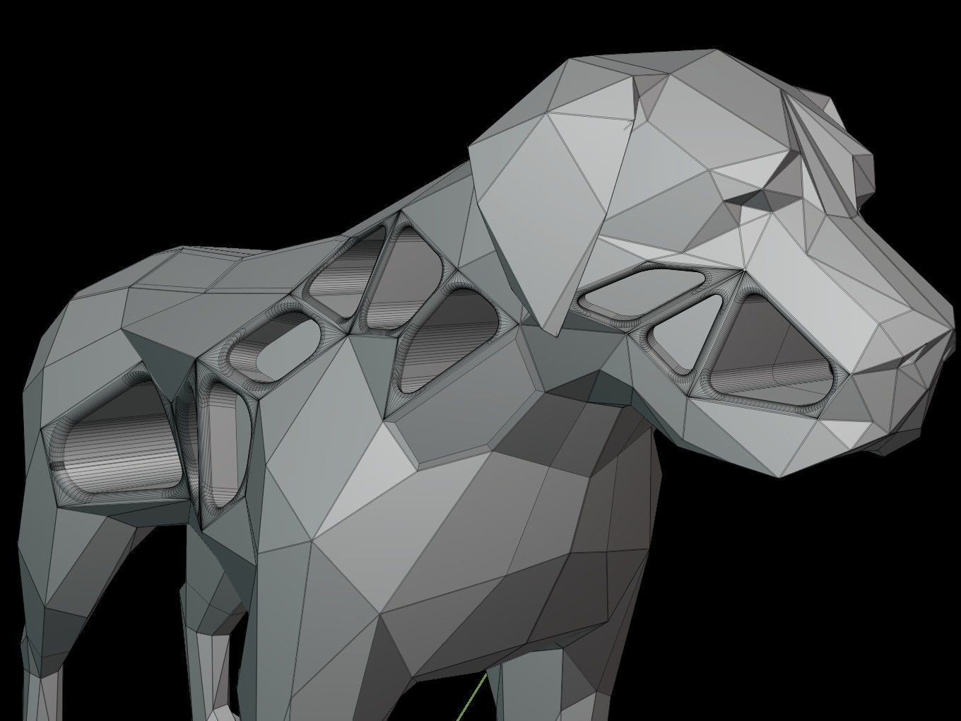 Steampunk English Mastiff Low-poly 3D model_13