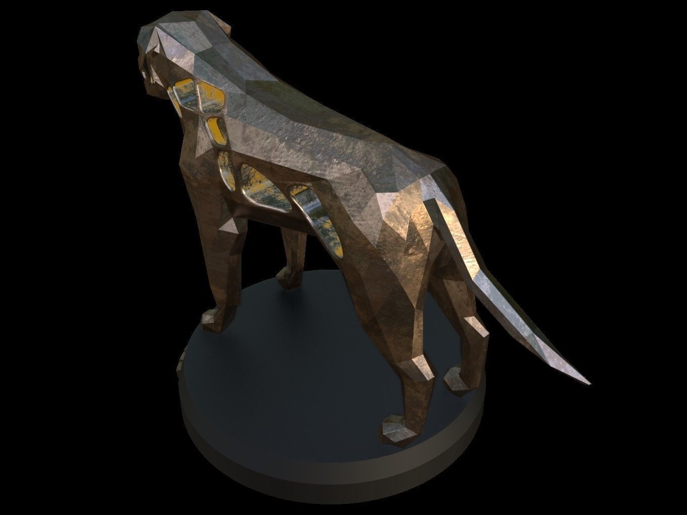 Steampunk English Mastiff Low-poly 3D model_3