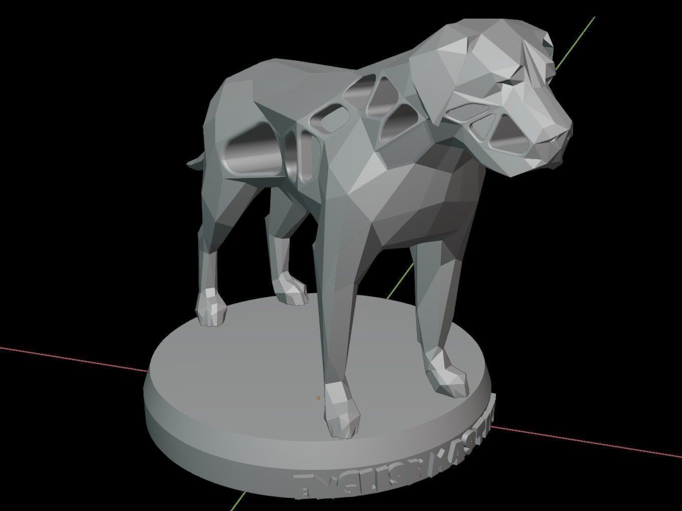 Steampunk English Mastiff Low-poly 3D model_12