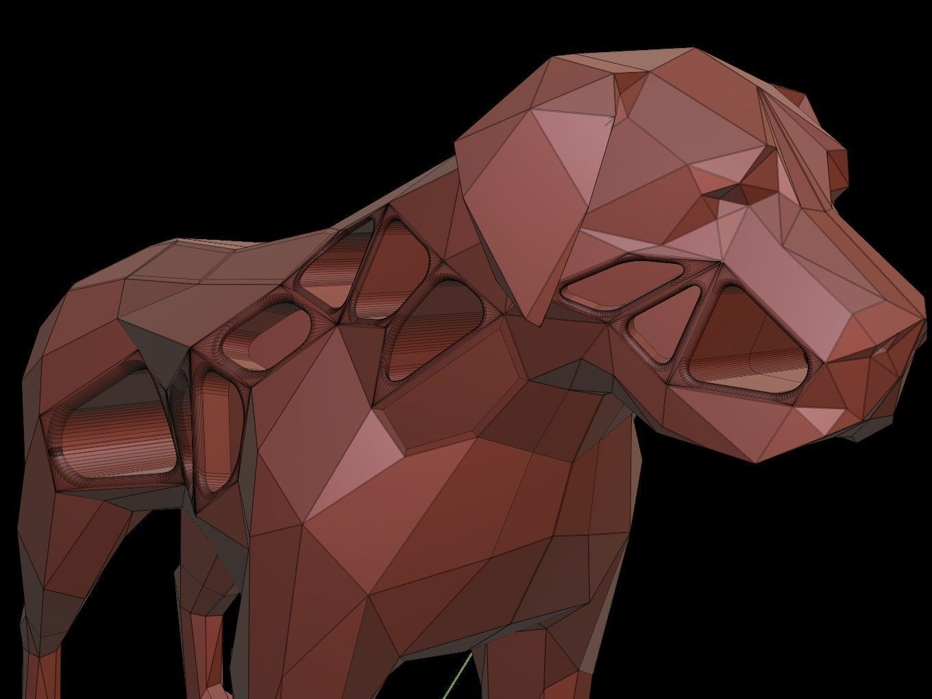 Steampunk English Mastiff Low-poly 3D model_14