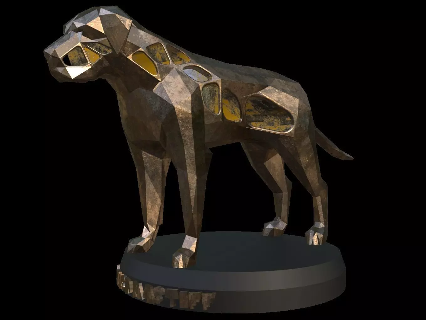 Steampunk English Mastiff Low-poly 3D model_0