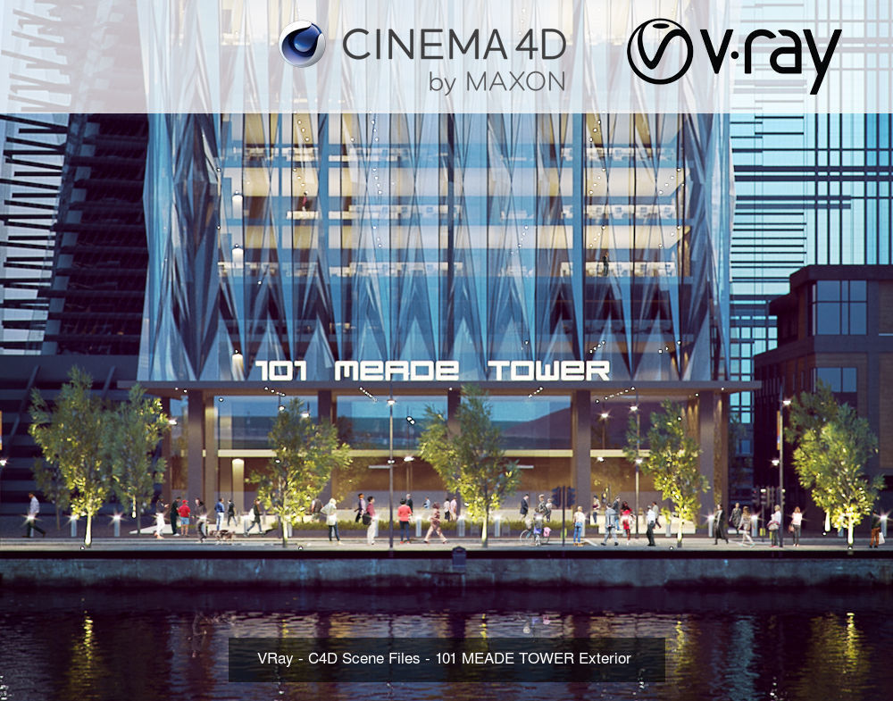 Set 3 - VRay C4D - 4 x Exterior Scenes 3D Model Collection_2