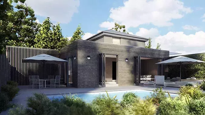 Set 3 - VRay C4D - 4 x Exterior Scenes 3D Model Pack 7