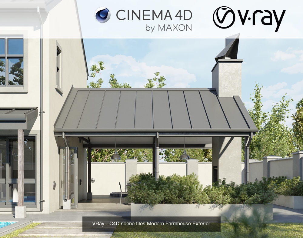 Set 3 - VRay C4D - 4 x Exterior Scenes 3D Model Collection_9