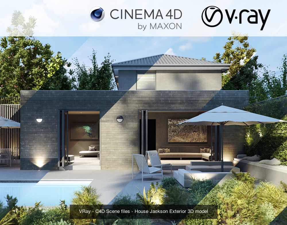 Set 3 - VRay C4D - 4 x Exterior Scenes 3D Model Collection_4