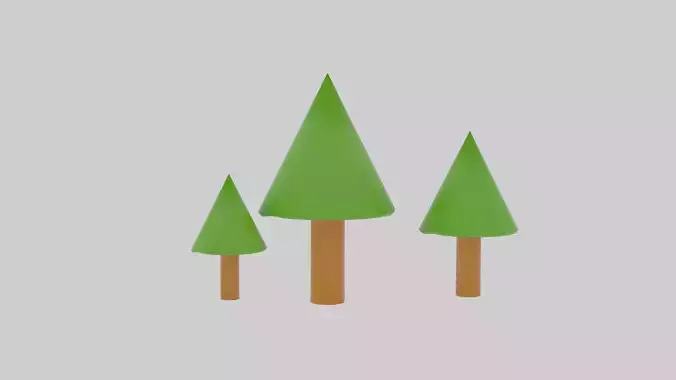 LOWPOLY TREE three trees