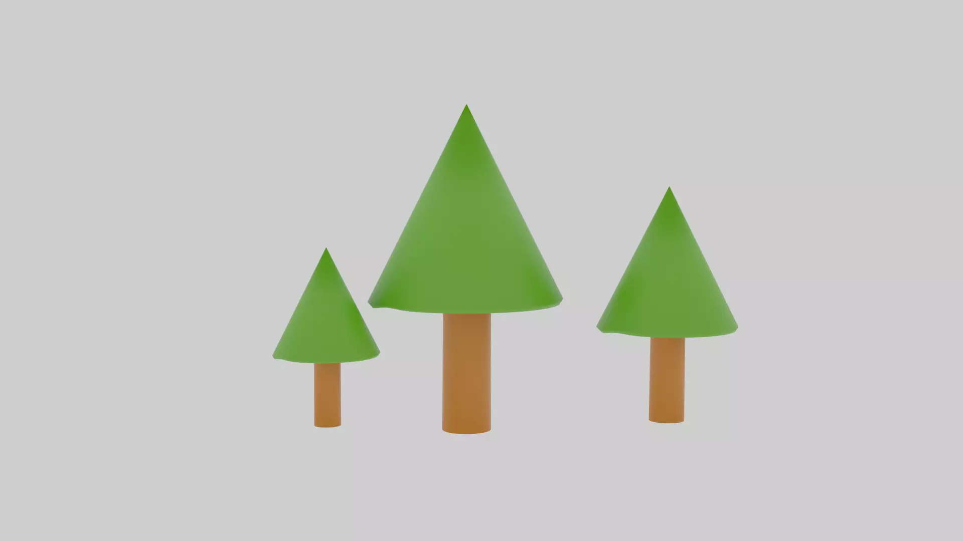 LOWPOLY TREE three trees Free low-poly 3D model