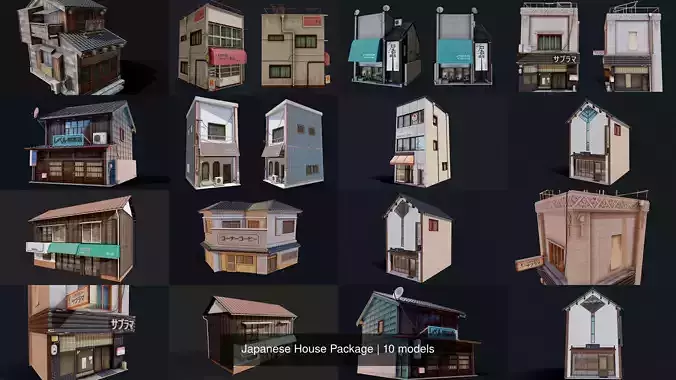 Japanese House Package 3D Model Collection
