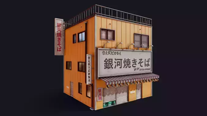 Japanese Yakisoba shop Low-poly 3D model
