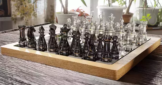GLASS CHESS BOARD