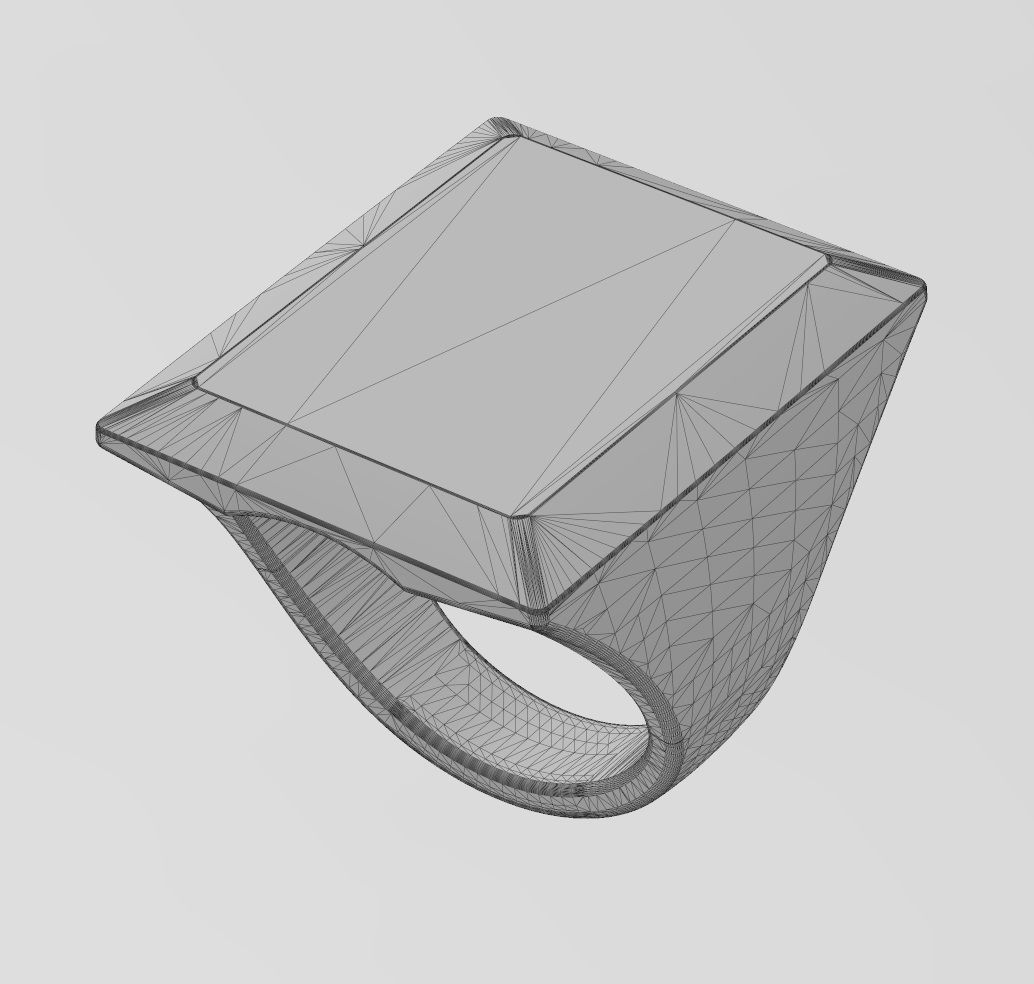 Large chunky rectangular signet ring US size 7to13 3D print model_13
