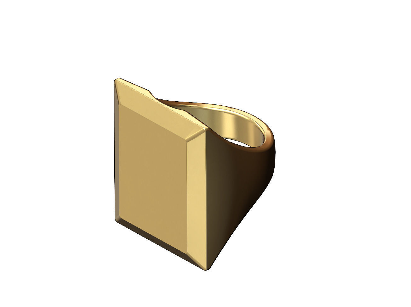Large chunky rectangular signet ring US size 7to13 3D print model_1