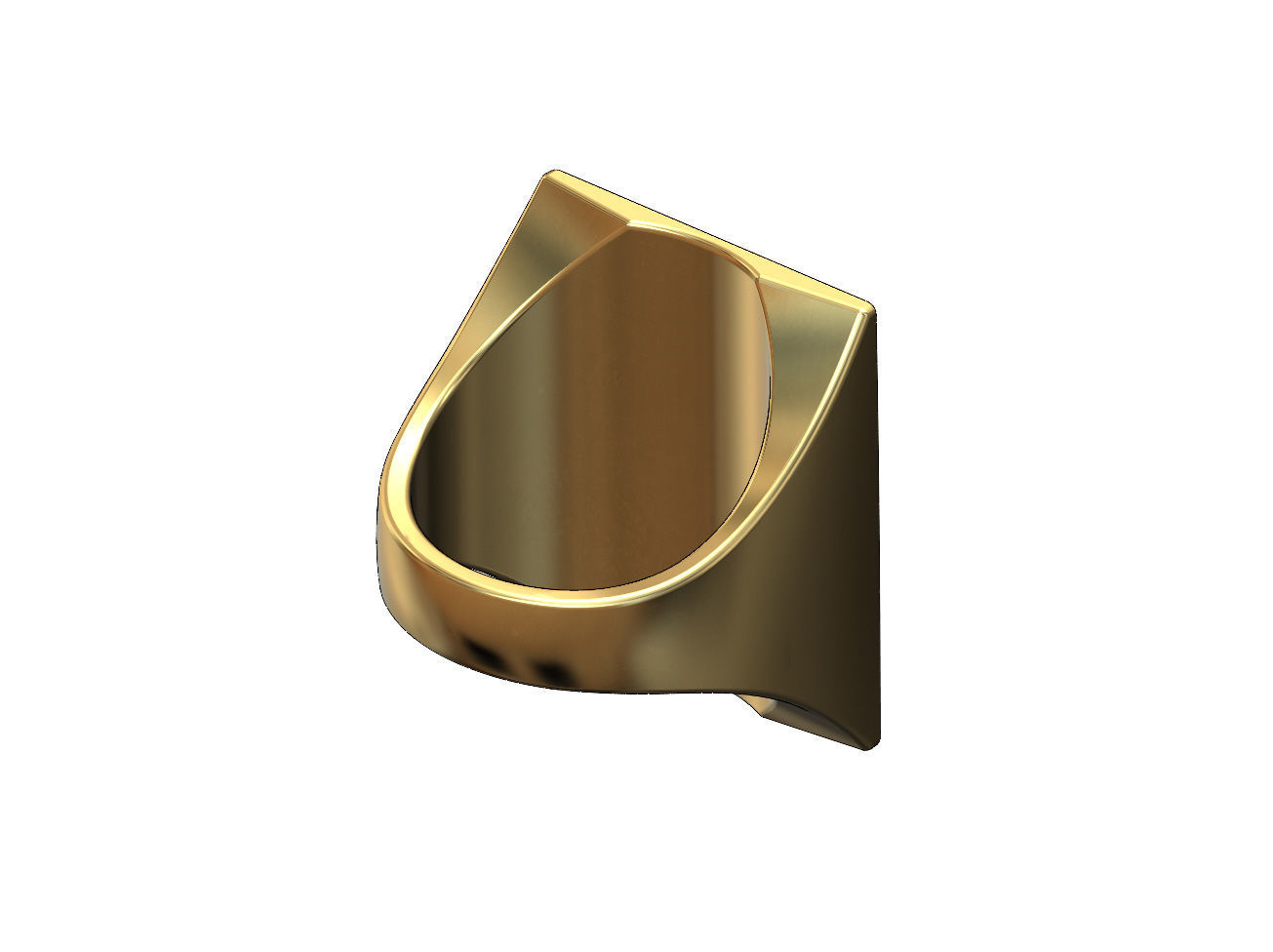 Large chunky rectangular signet ring US size 7to13 3D print model_2