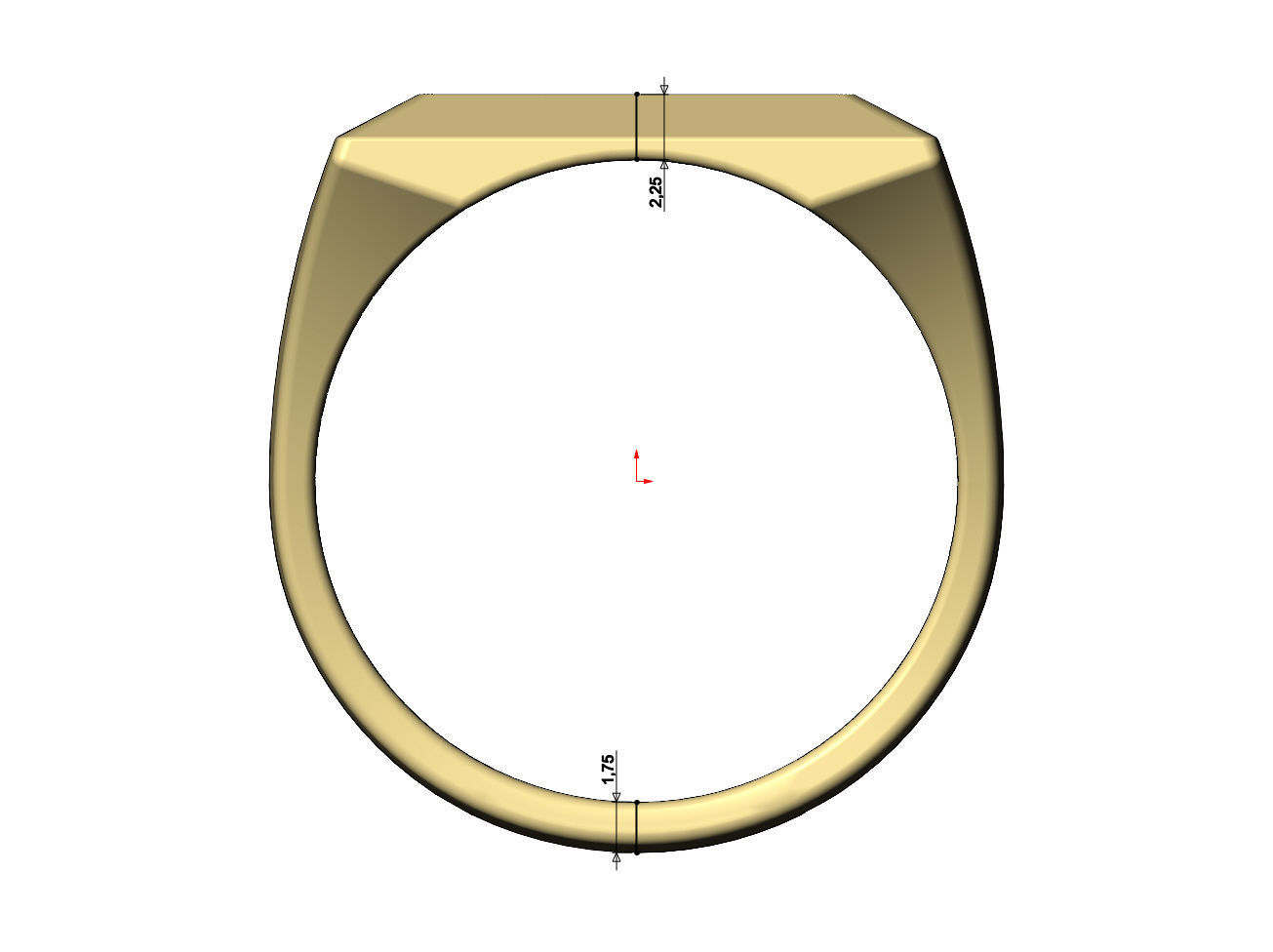 Large chunky rectangular signet ring US size 7to13 3D print model_6