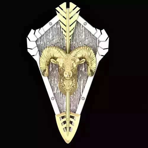  mouflon head  trophy  pendant 3D print model