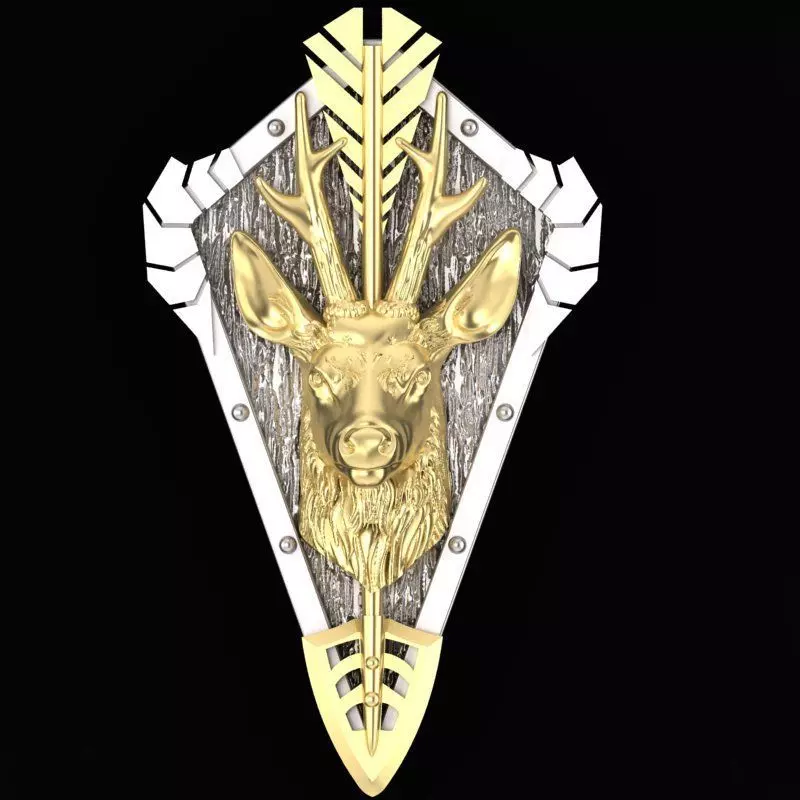 chamois head trophy pendant 3D print model_0