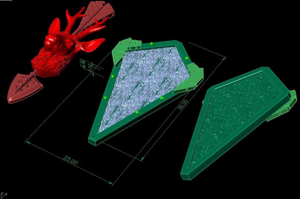chamois head trophy pendant 3D print model_9