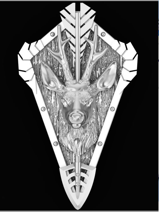 chamois head trophy pendant 3D print model_6