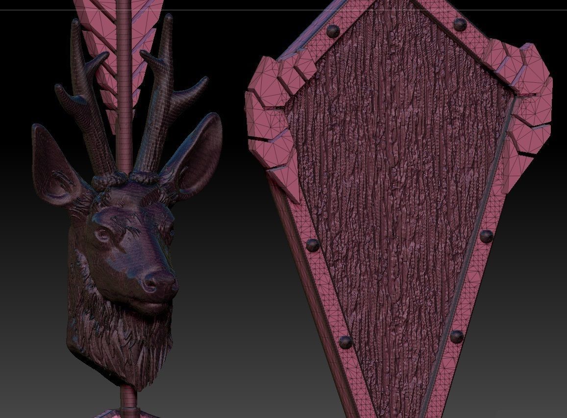 chamois head trophy pendant 3D print model_8