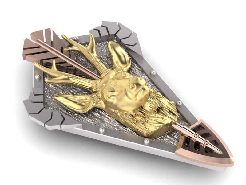 chamois head trophy pendant 3D print model_4