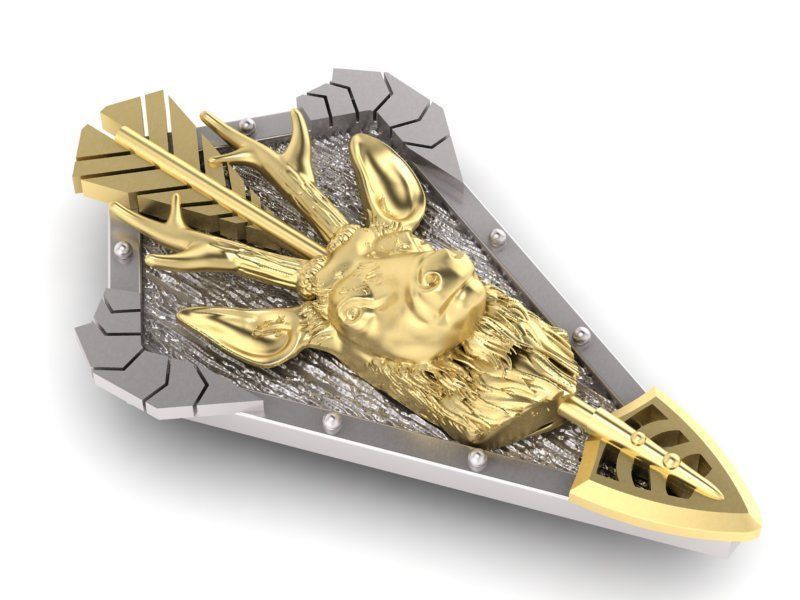 chamois head trophy pendant 3D print model_2