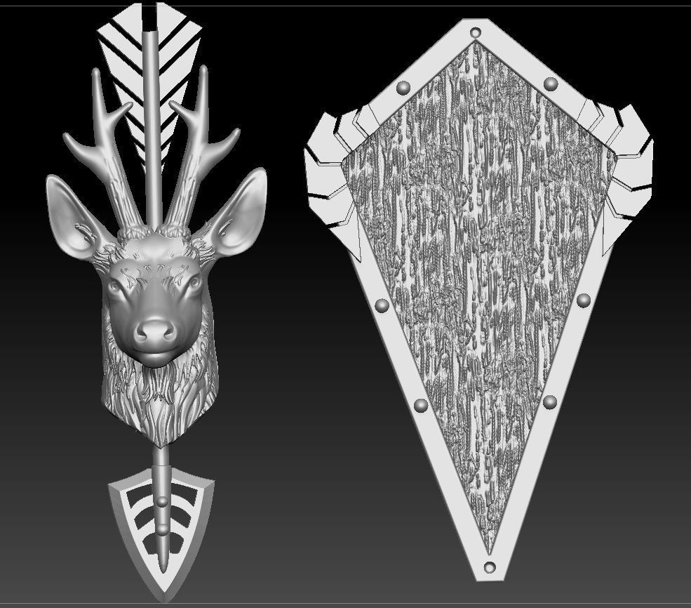 chamois head trophy pendant 3D print model_7