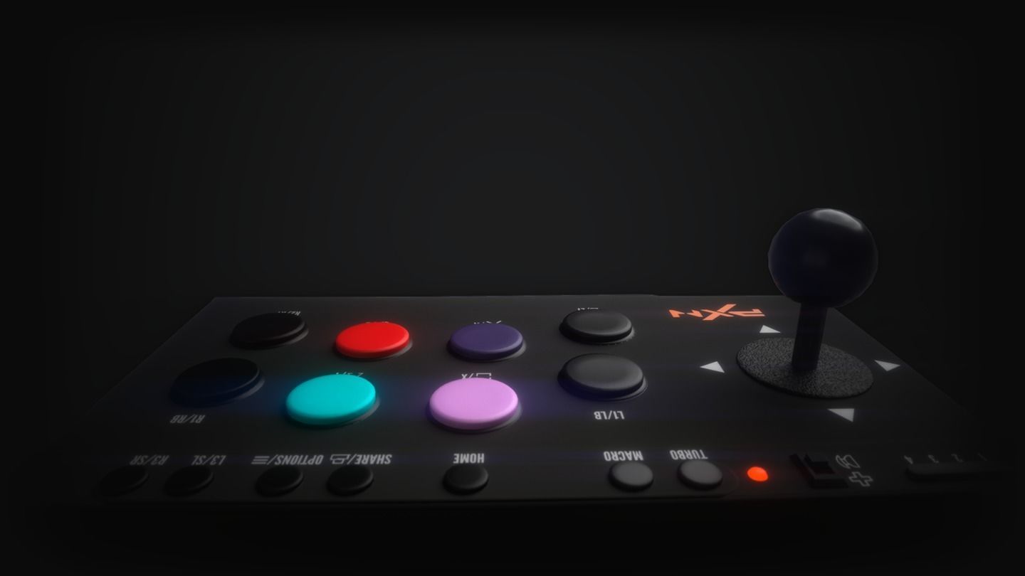 Arcade Stick PXN Free low-poly 3D model_5