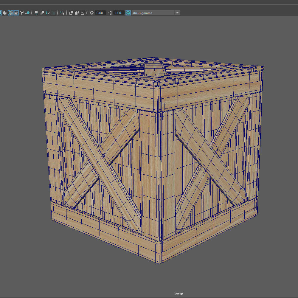 Wooden box 3D model_14