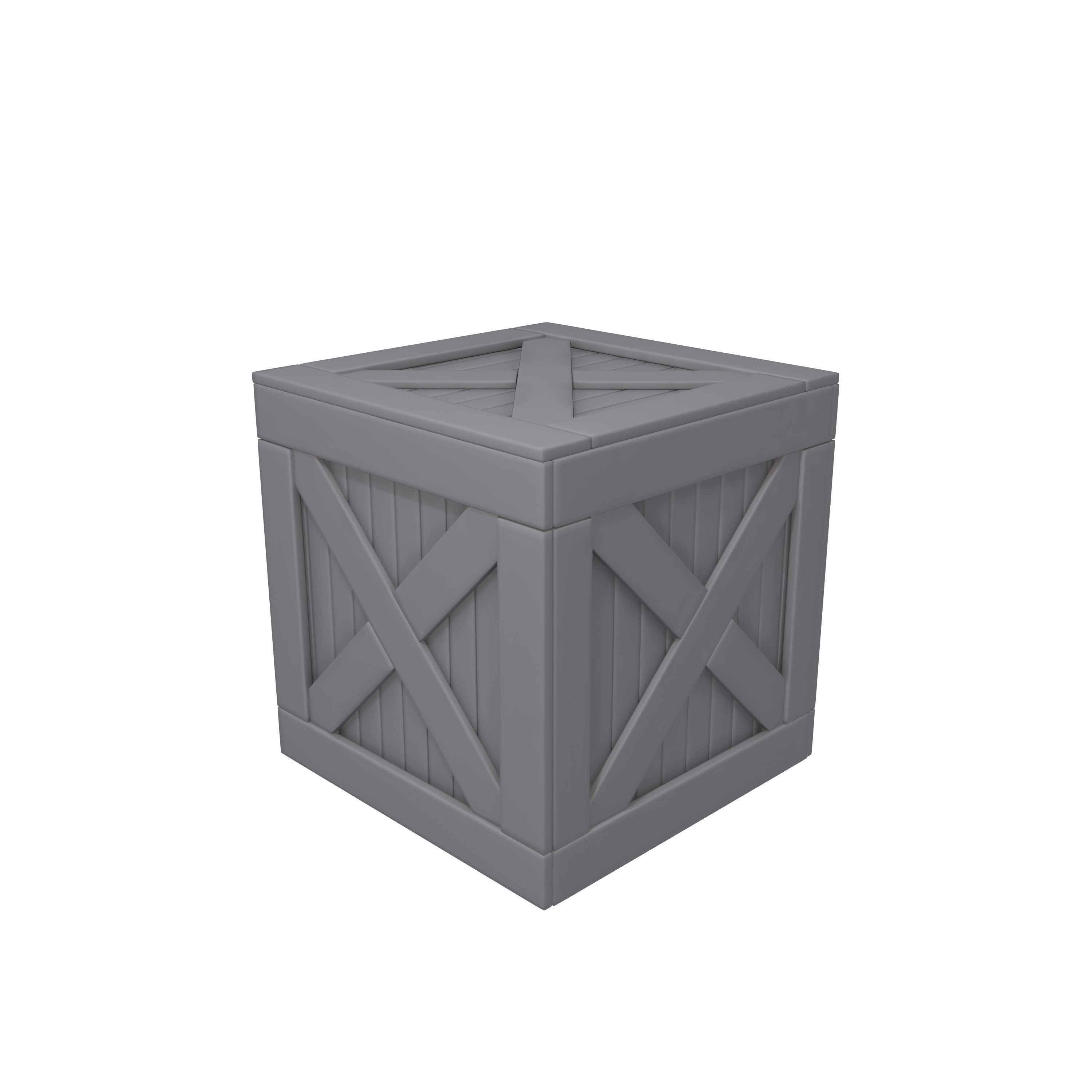 Wooden box 3D model_12