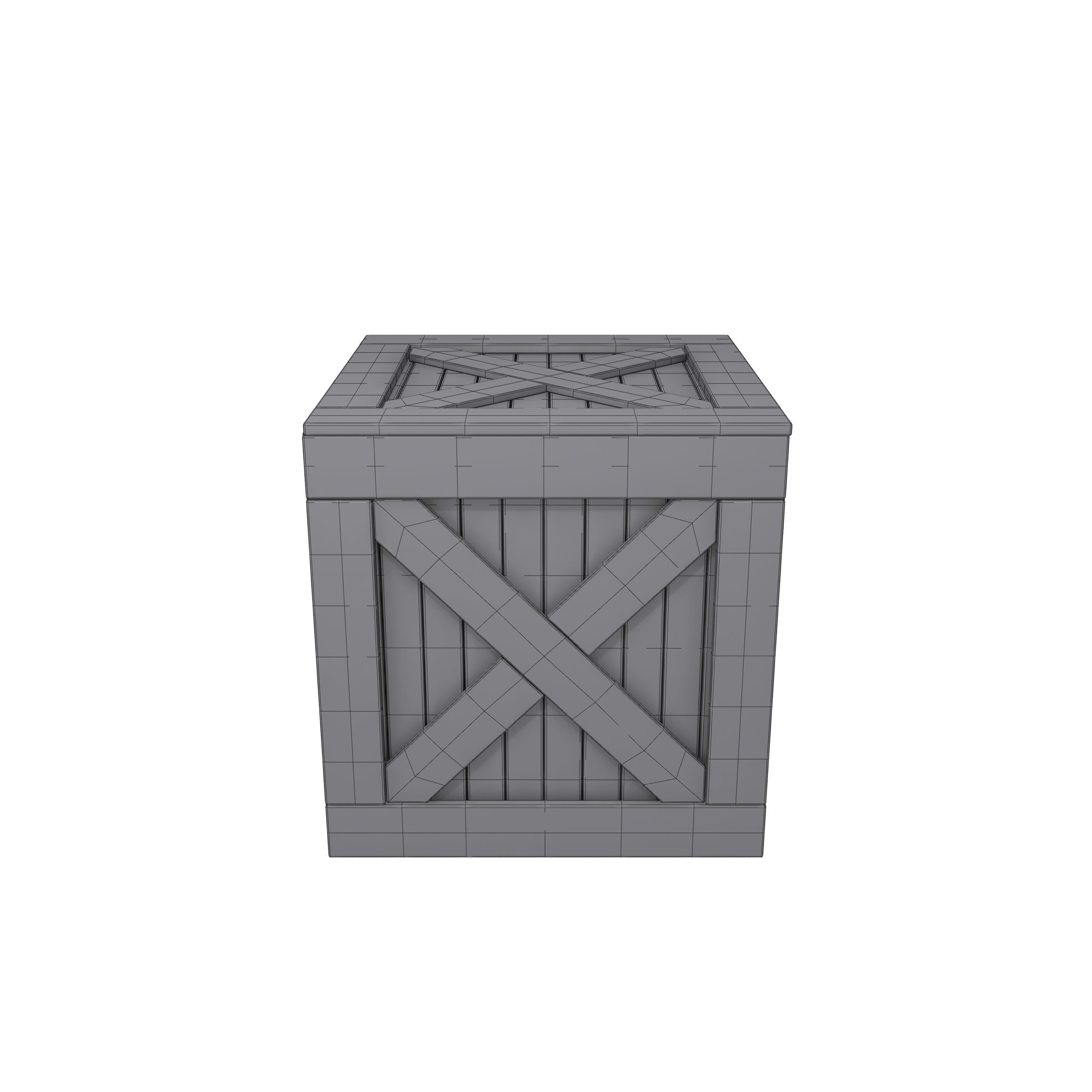 Wooden box 3D model_7