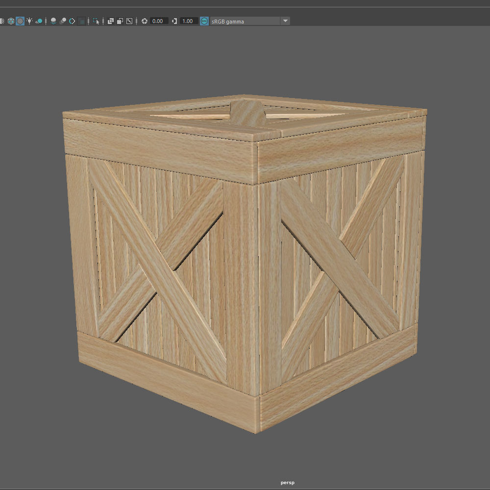 Wooden box 3D model_13