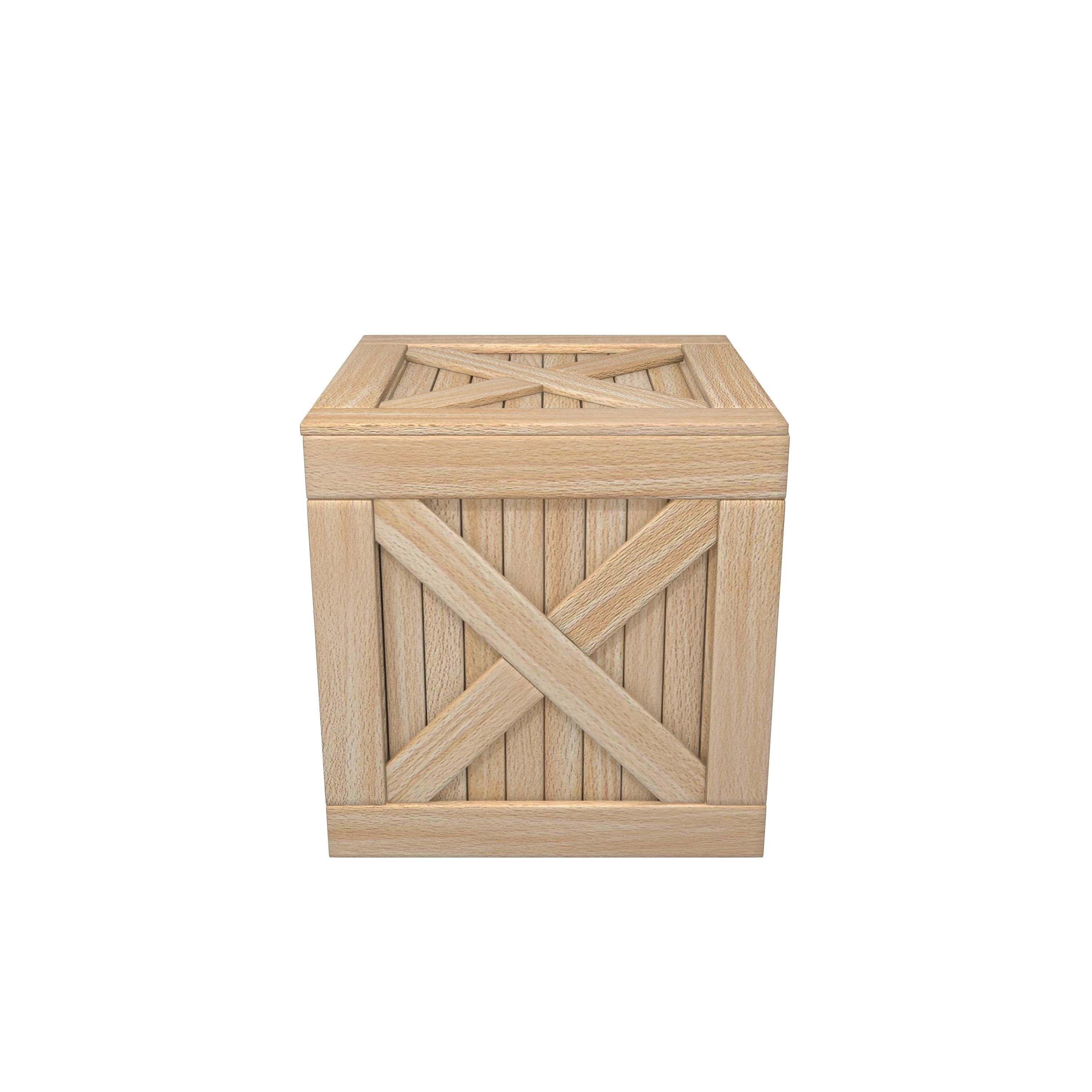 Wooden box 3D model_1