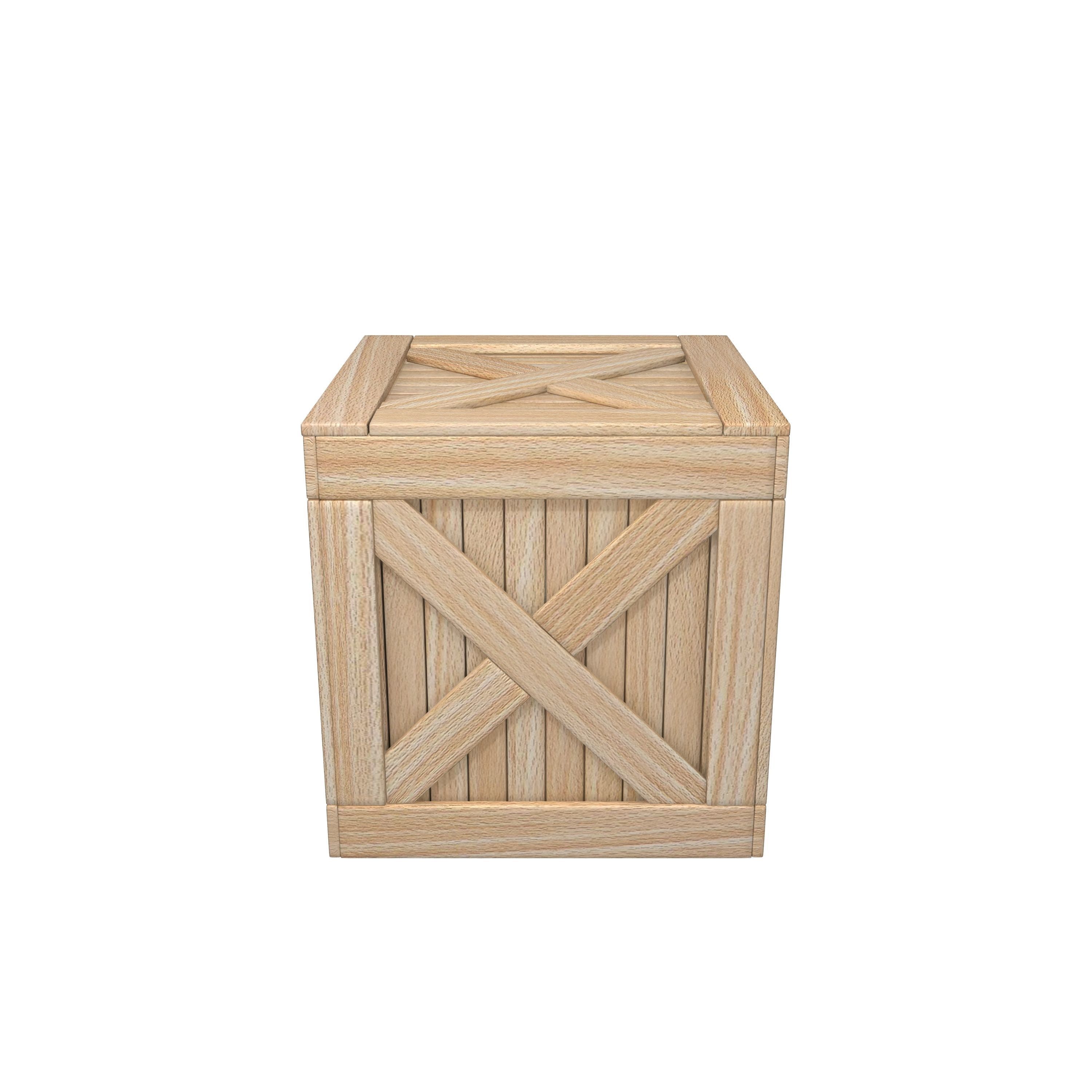 Wooden box 3D model_2