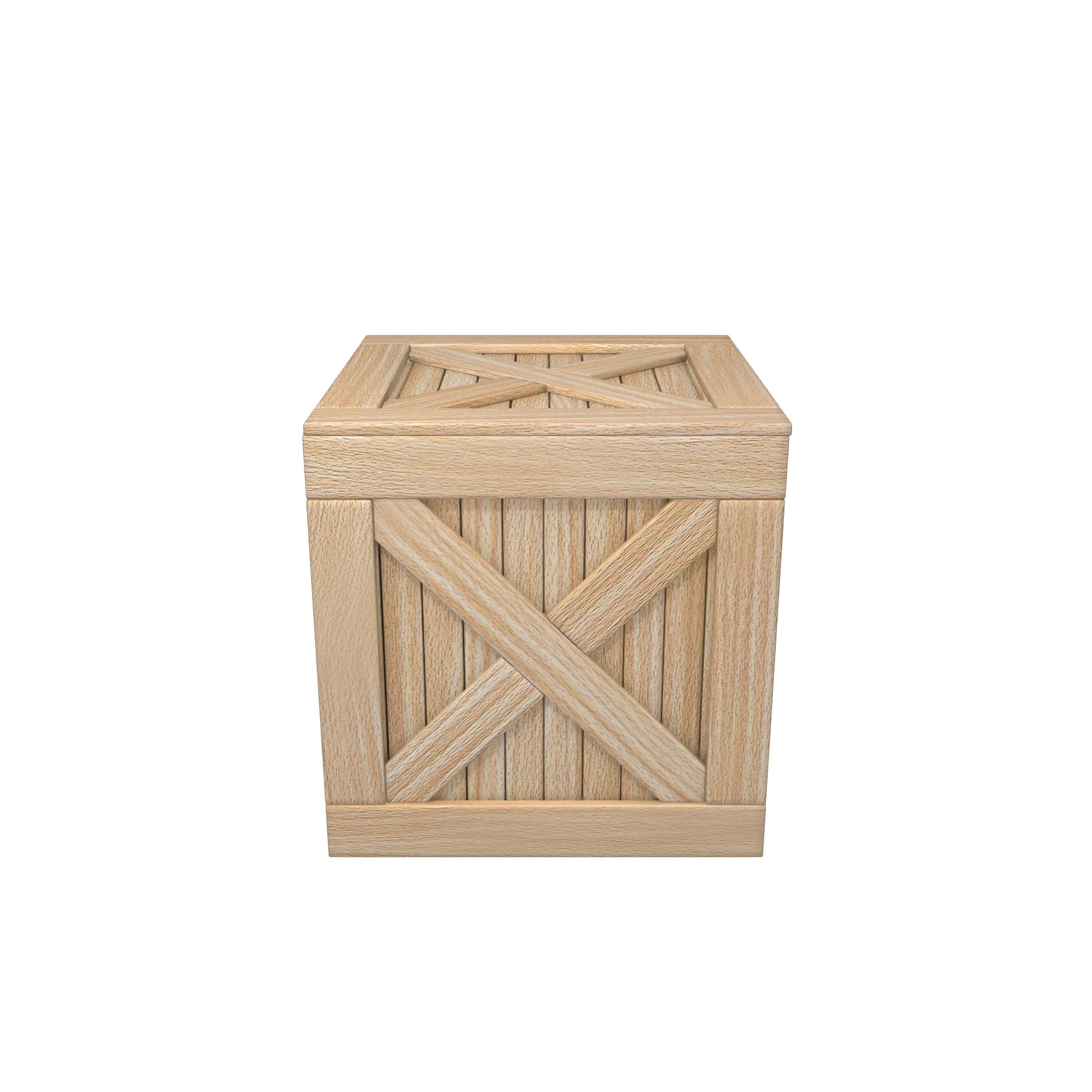 Wooden box 3D model_3