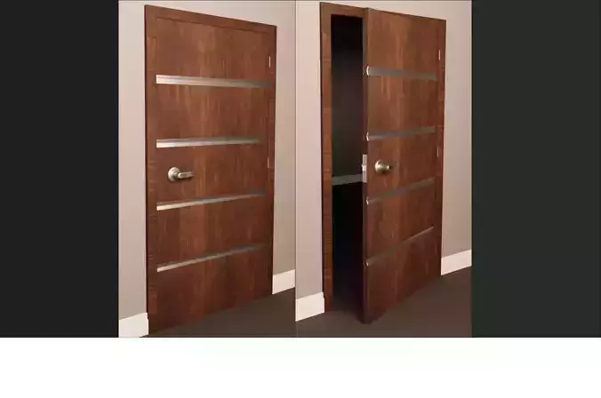 Modern Realistic Door - Blender Native Asset Low-poly 3D model
