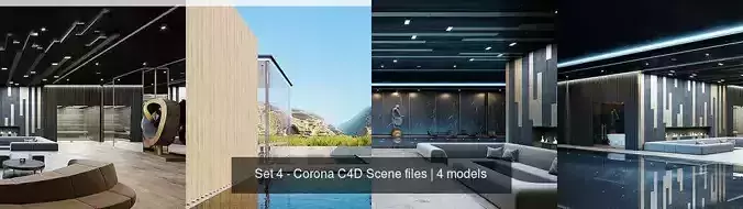 Set 4 - Corona C4D - 4 x Scenes