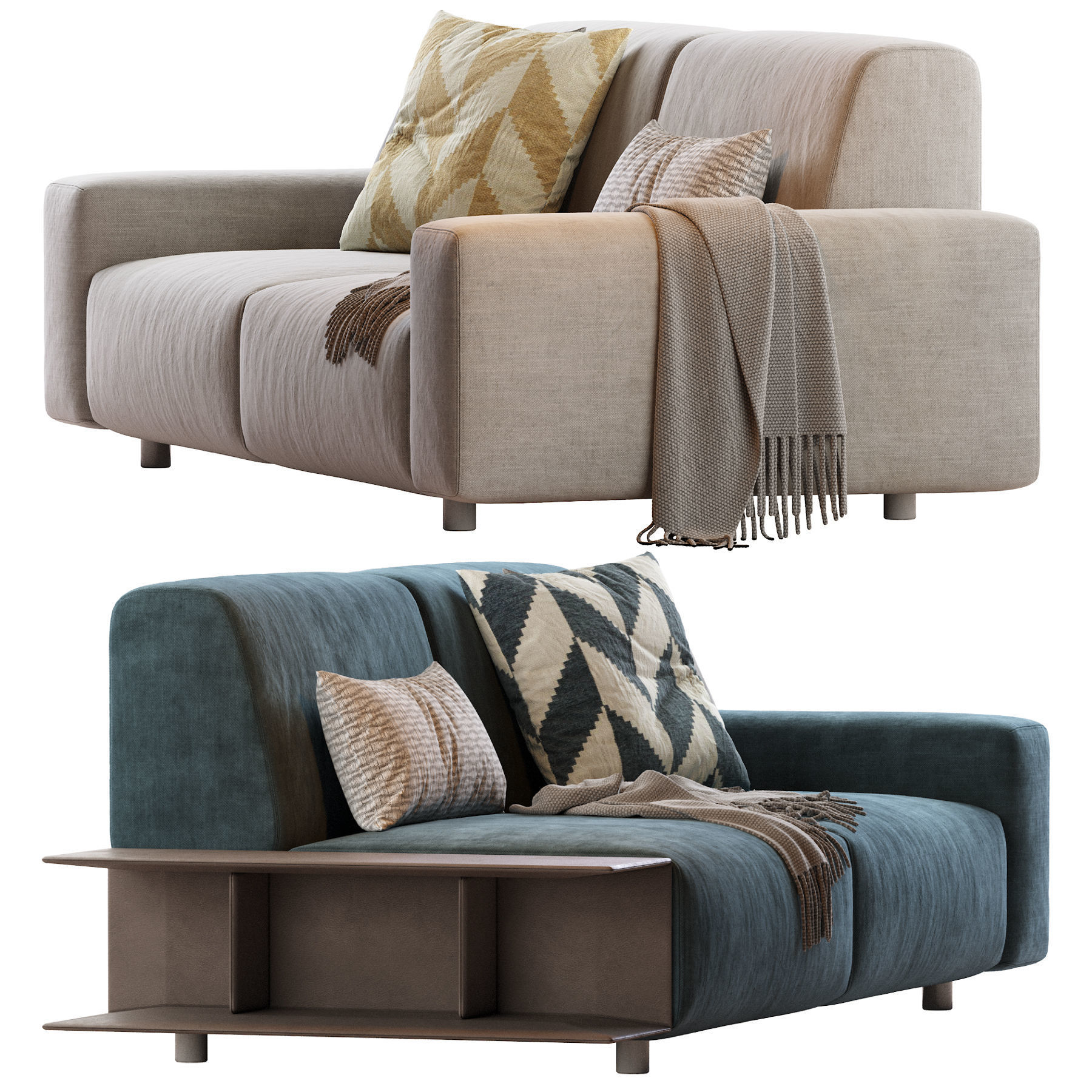 Aston two sofas 3D model_2