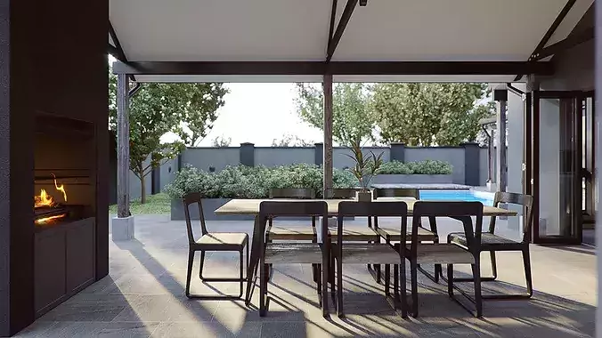 Set 5 - Corona C4D - 8 x Exterior Scenes 3D Model Pack 7