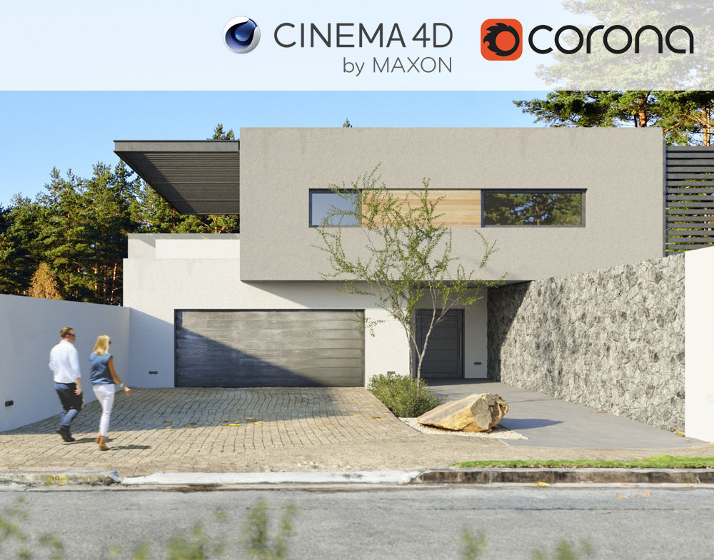 Set 5 - Corona C4D - 8 x Exterior Scenes 3D Model Collection_22