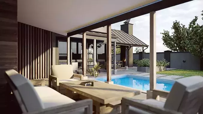 Set 5 - Corona C4D - 8 x Exterior Scenes 3D Model Pack 6