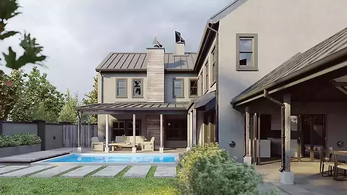 Set 5 - Corona C4D - 8 x Exterior Scenes 3D Model Pack 4