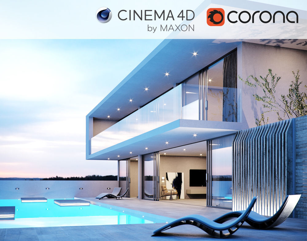 Set 5 - Corona C4D - 8 x Exterior Scenes 3D Model Collection_23