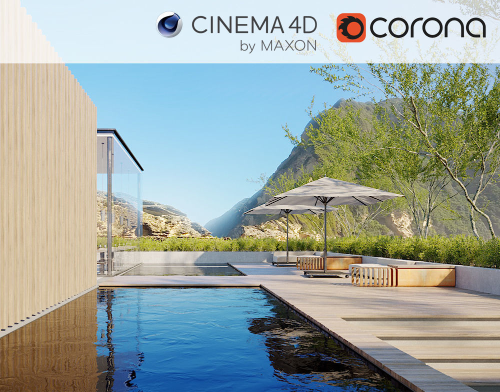 Set 5 - Corona C4D - 8 x Exterior Scenes 3D Model Collection_7