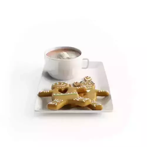 Cappuccino With Biscuits 3D model