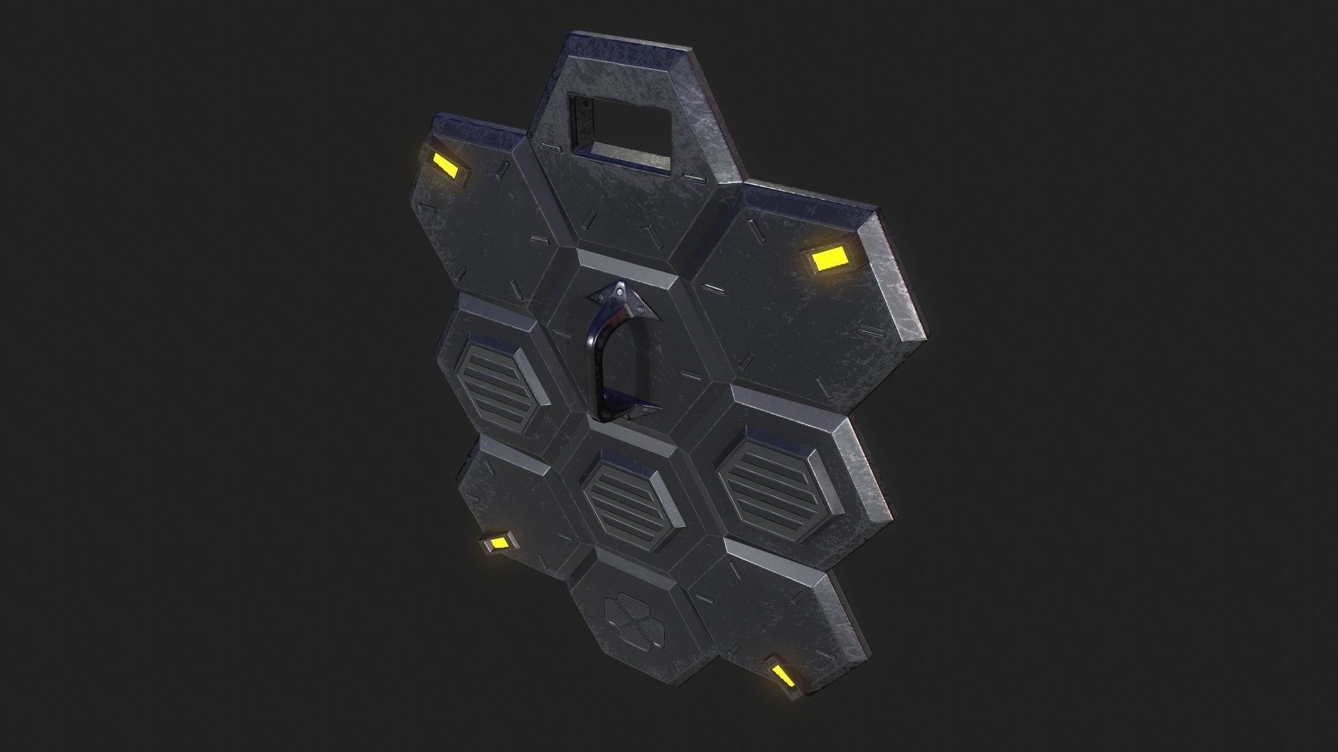 Sci-Fi Shield 4 Low-poly 3D model_6