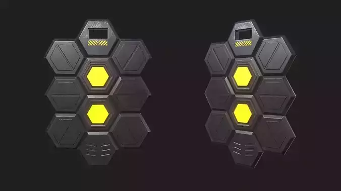 Sci-Fi Shield 4 Low-poly 3D model