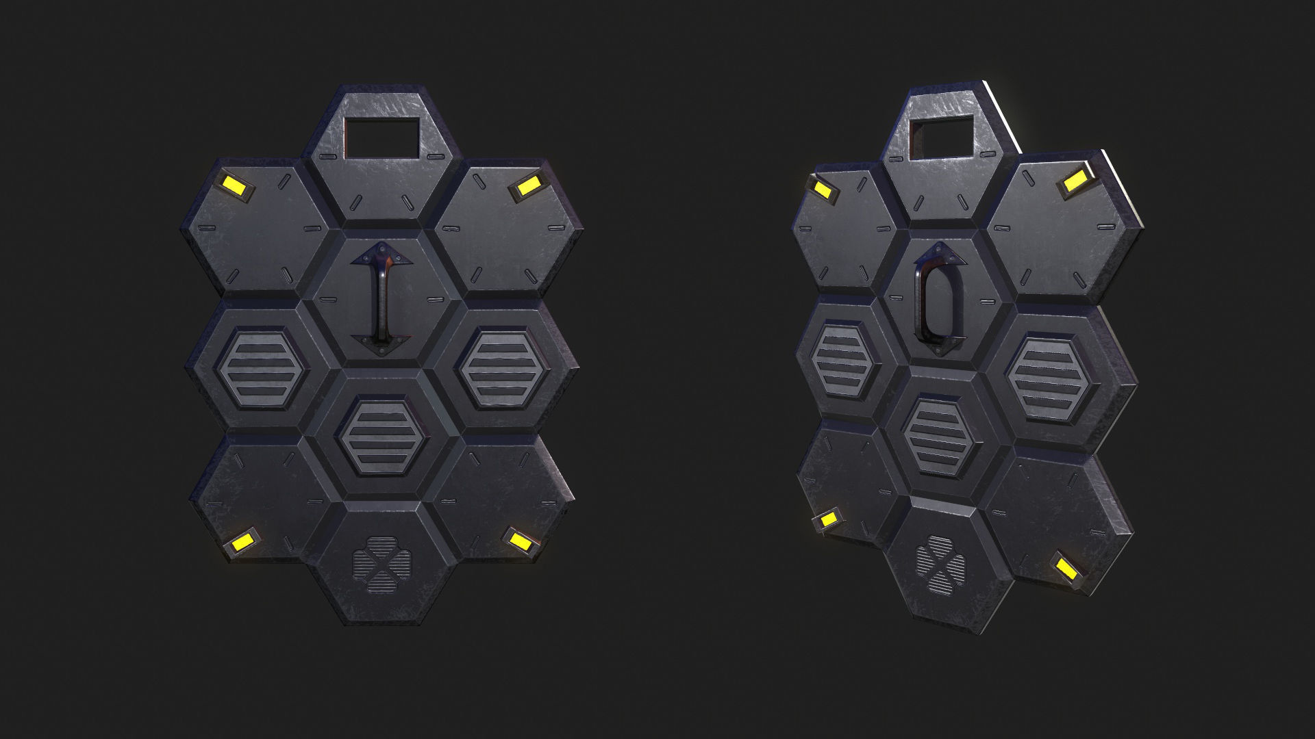 Sci-Fi Shield 4 Low-poly 3D model_2