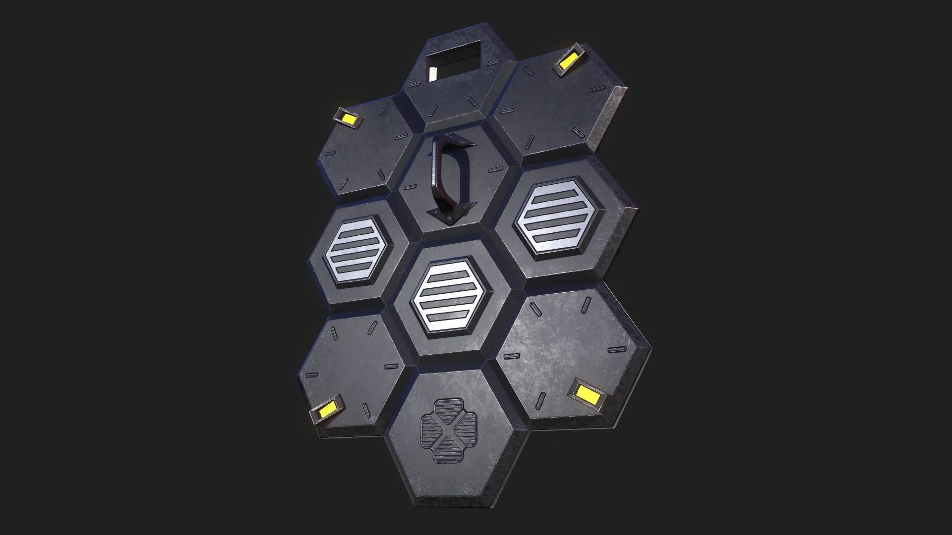Sci-Fi Shield 4 Low-poly 3D model_5